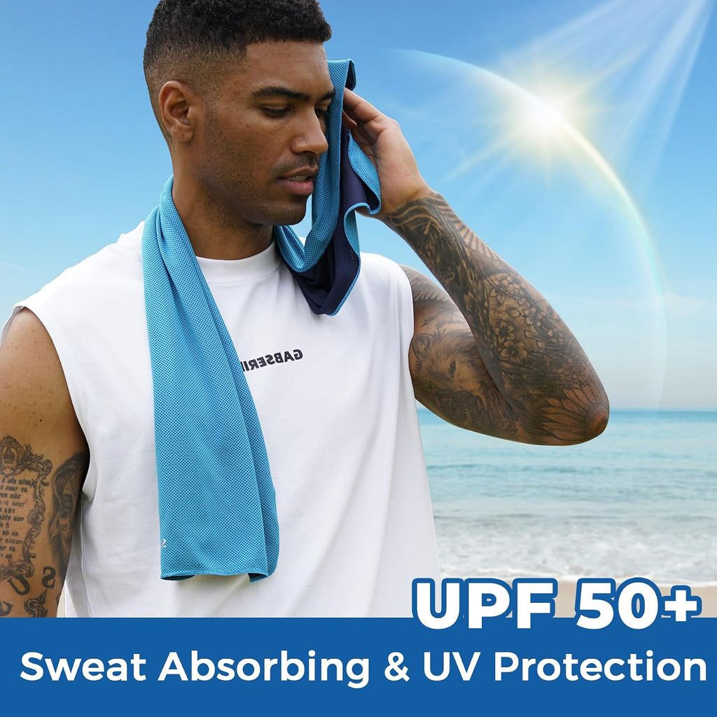 Sukeen Cooling Towels 6 Pack (40"x 12"), Cooling Towels for Neck and Face, Cooling Rags, Lightweight Soft Breathable Towels for Yoga, Sport, Workout, Running, Gym, Camping, Fitness