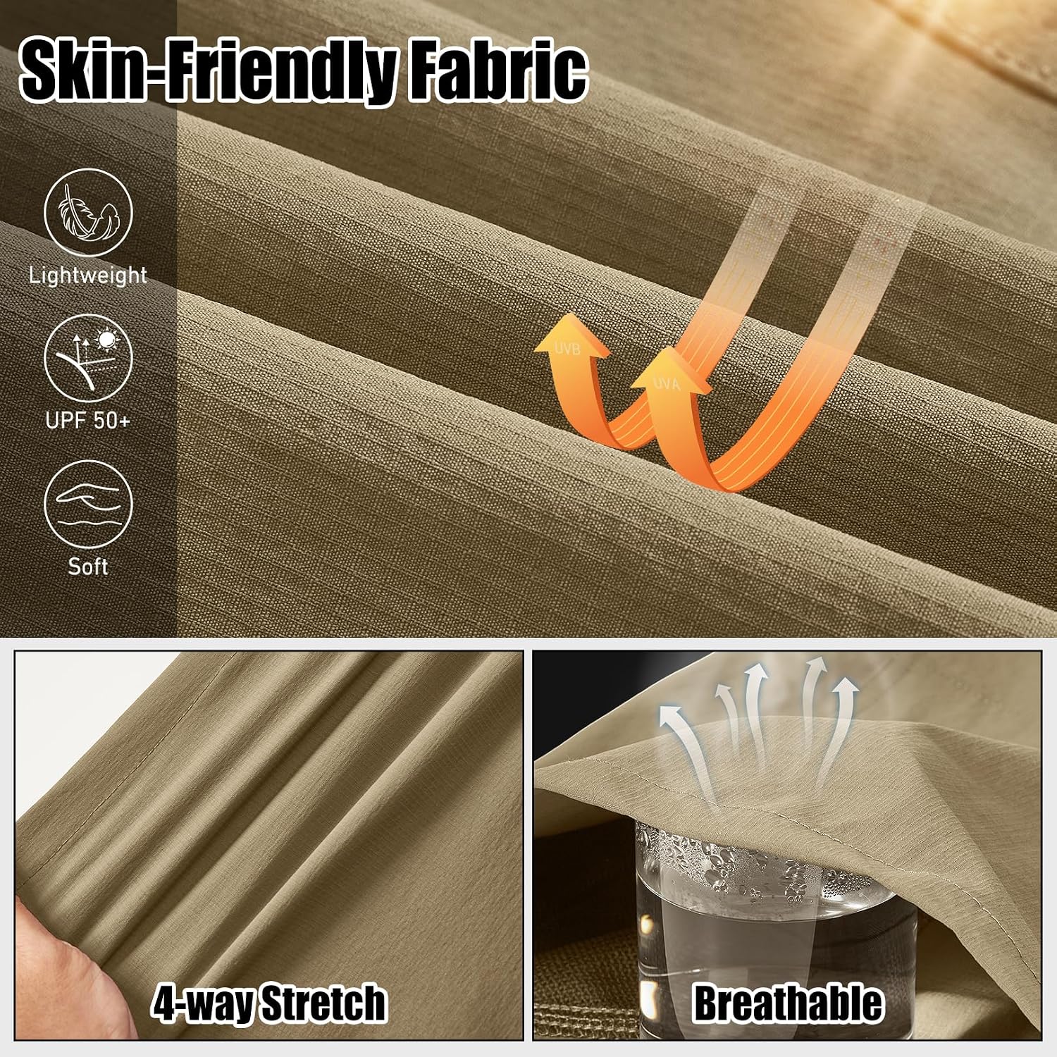 mixtiq Mens Hiking Convertible Pants Water-Resistant Quick Dry Pants