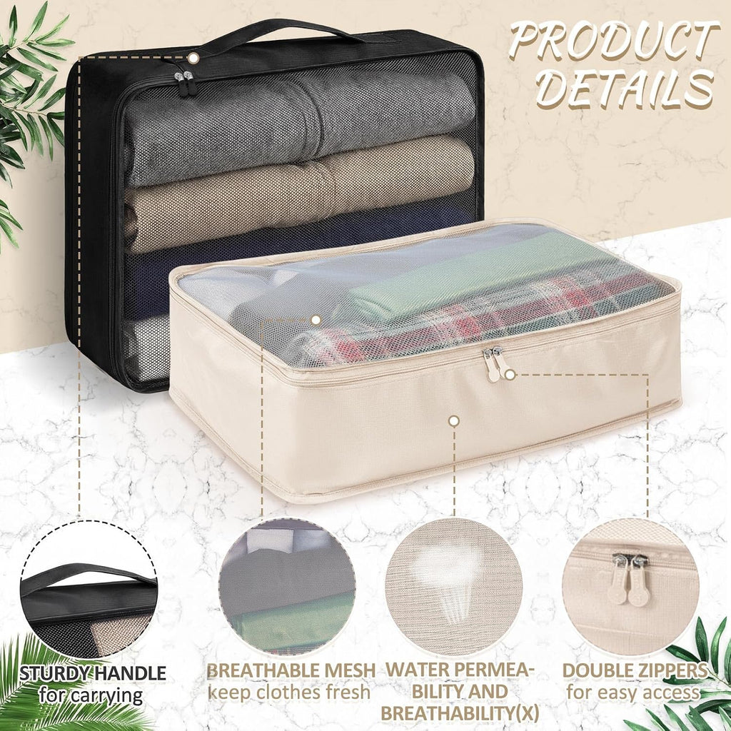 Silkfly 12 Pcs Packing Cubes for Travel,XL, L, M,Classic,Beige, Black