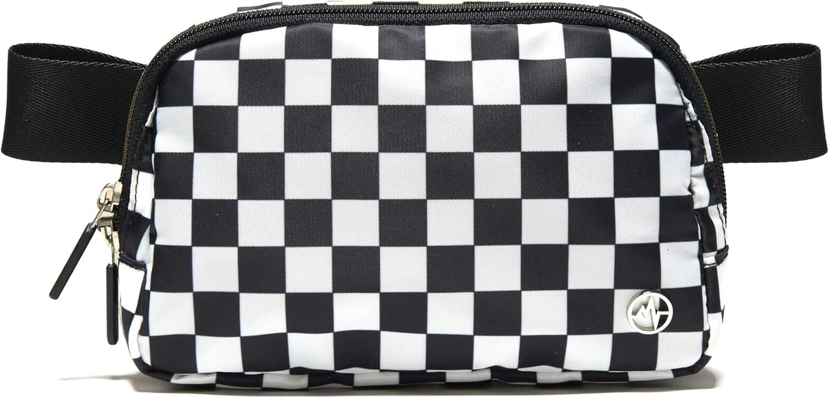 Pander Nylon Fanny Pack for Women, Two-Way Zipper Crossbody Bag