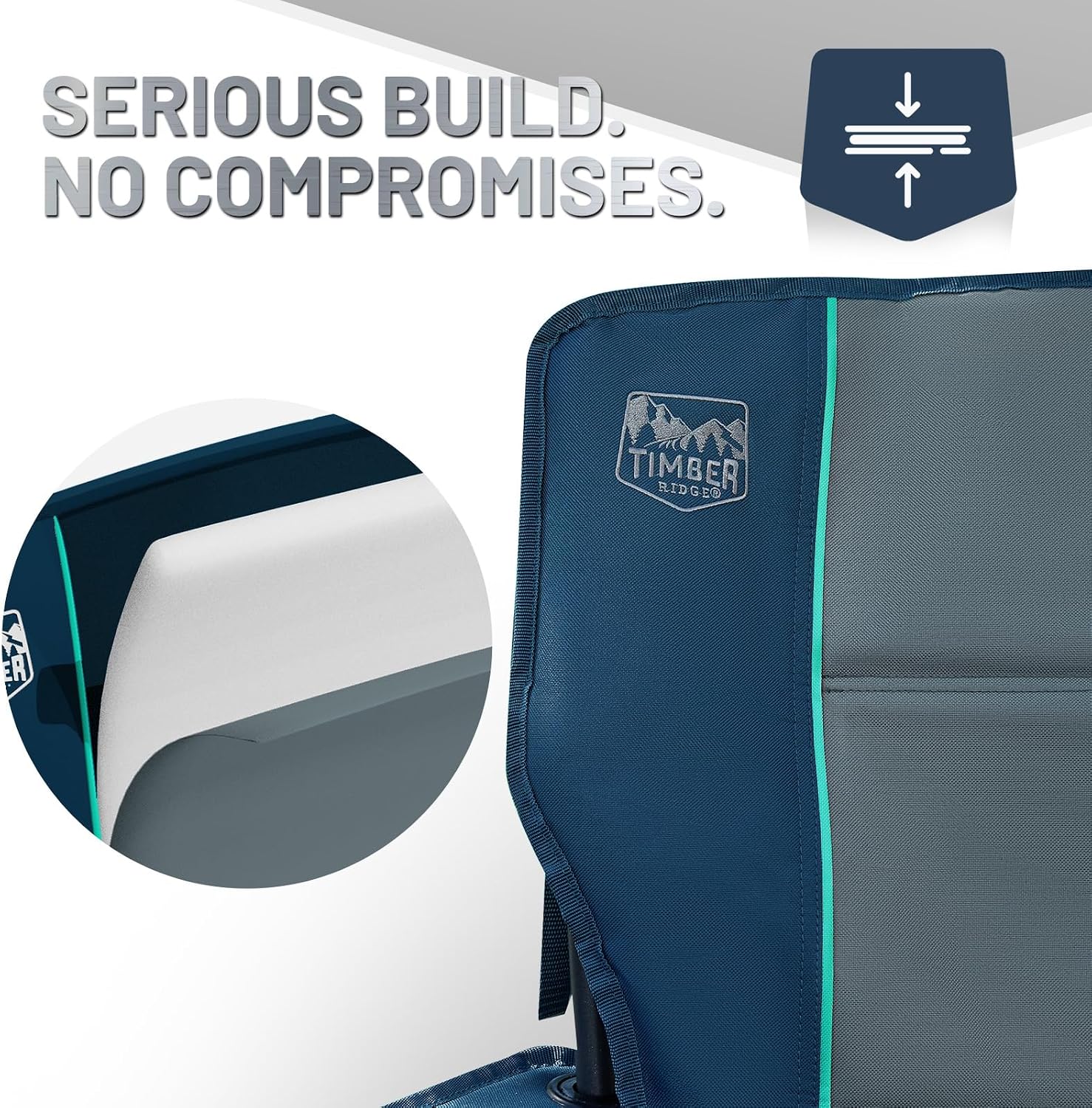 TIMBER RIDGE 2 Pack Oversized Folding Camping Chair for Adults