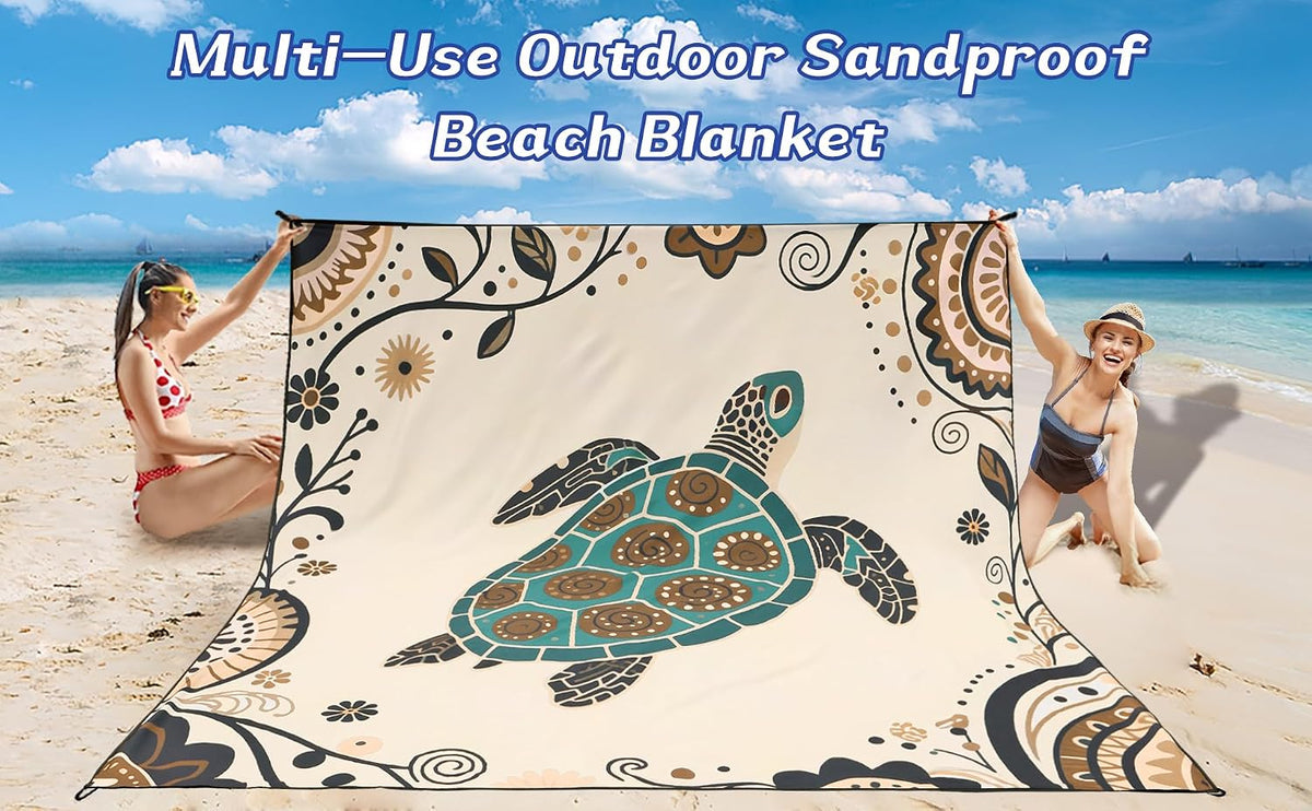 WIWIGO Beach Blanket Mat Waterproof Sandproof for 2-8 Adults Quick Drying
