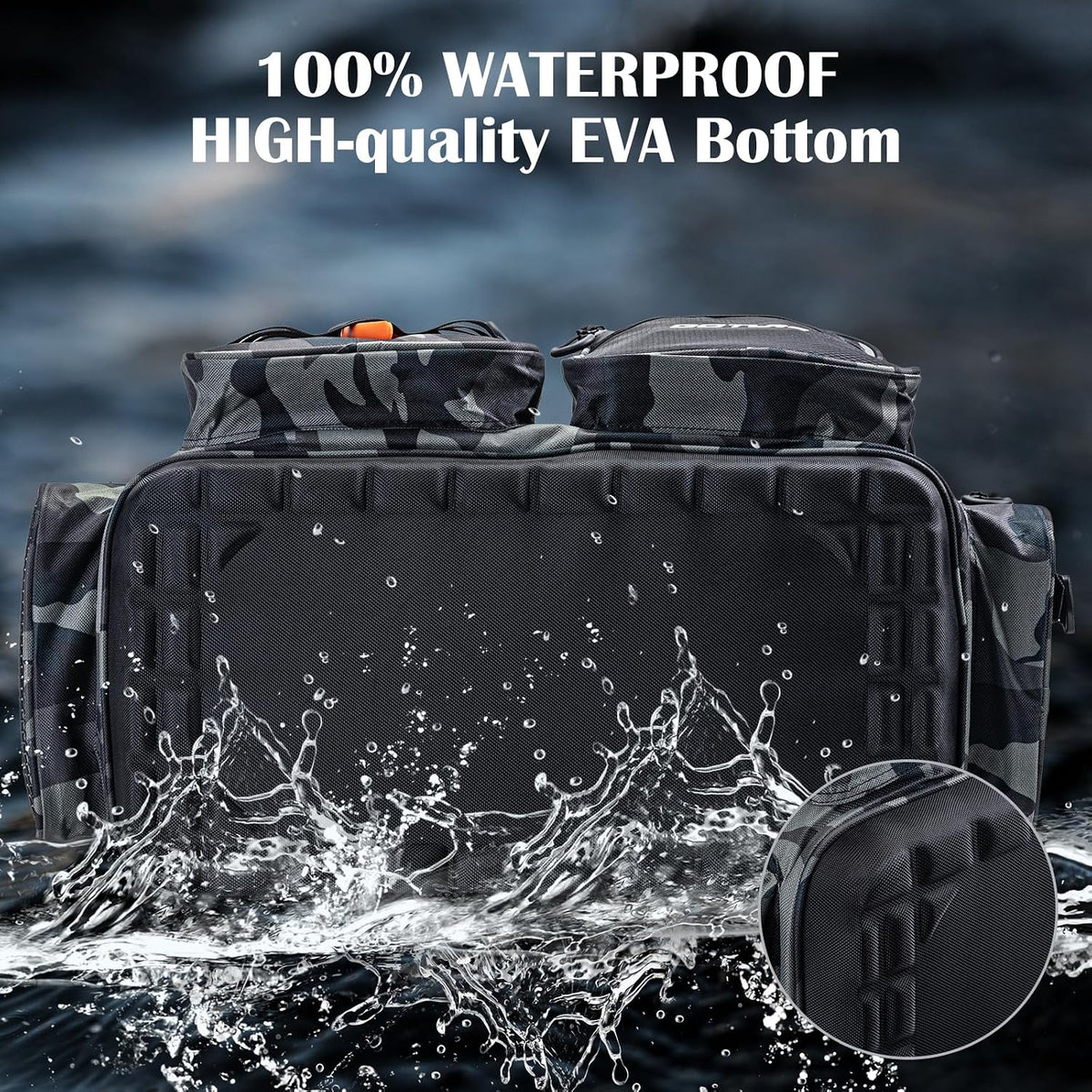 Goture Large Tackle Bag, Water Resistant Saltwater Gear Storage