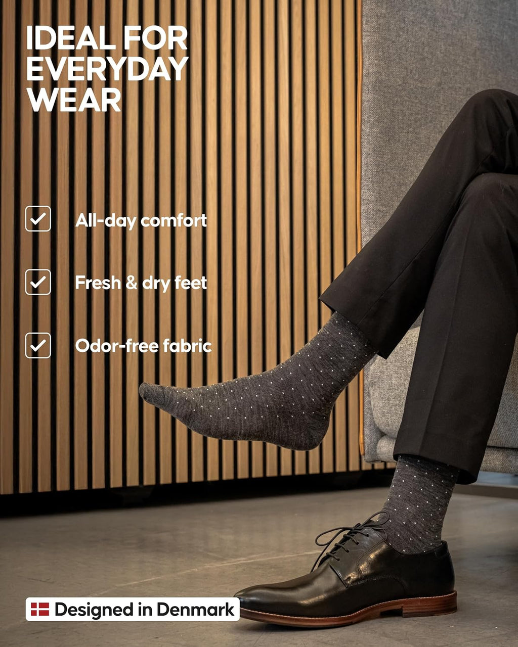 DANISH ENDURANCE Merino Wool Dress Socks, Lightweight & Thin, 3 & 5-Pack