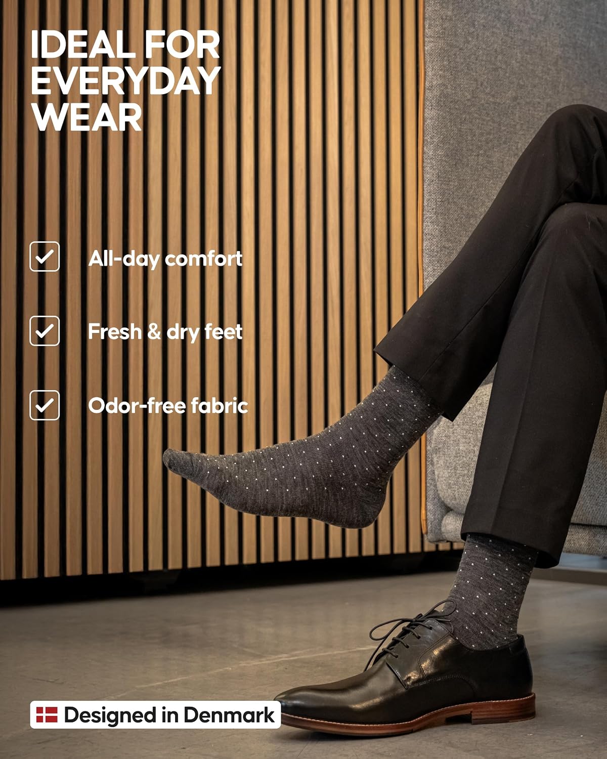 DANISH ENDURANCE Merino Wool Dress Socks, Lightweight & Thin, 3 & 5-Pack