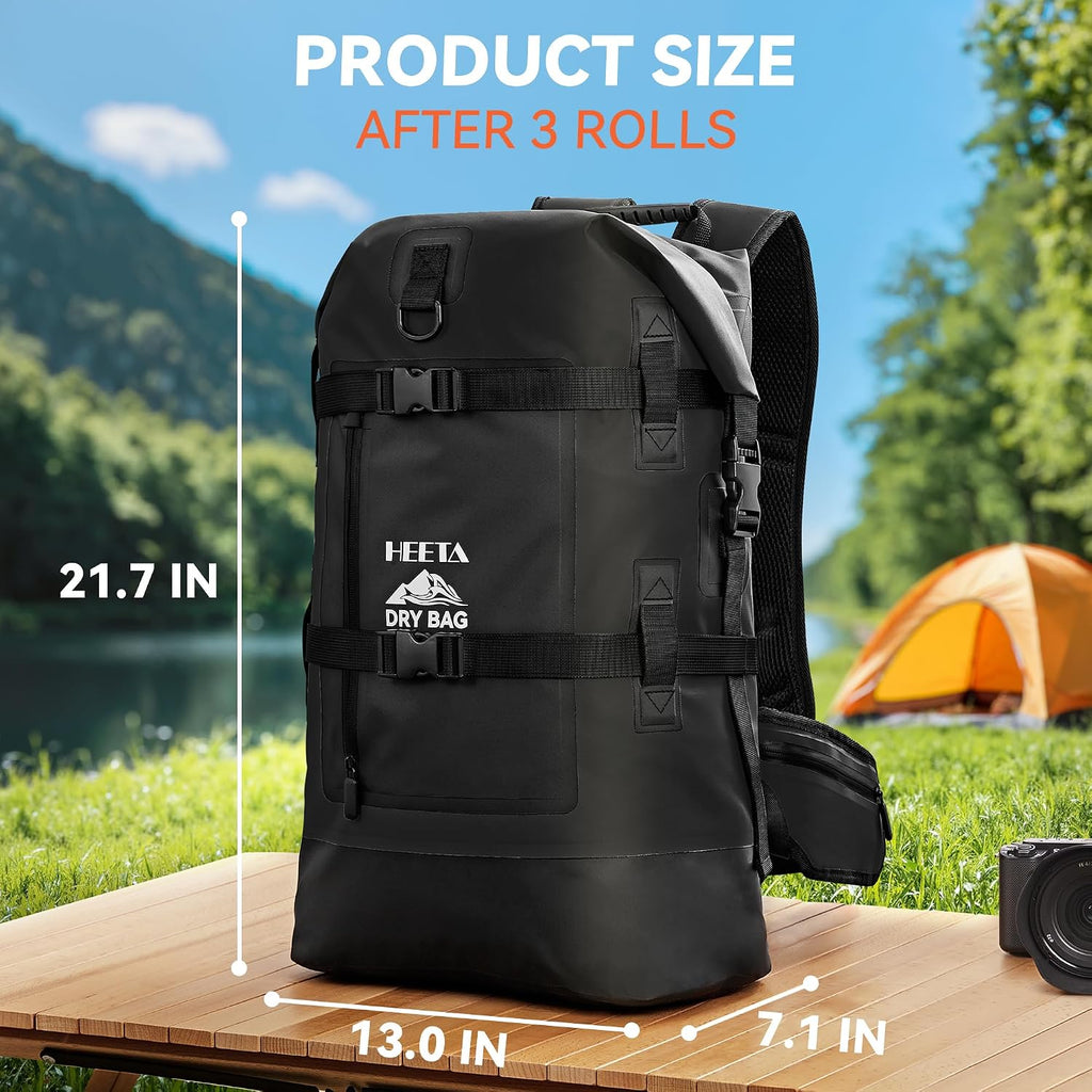 HEETA Dry Bags Waterproof Backpack 40L for Men & Women, Roll Top Heavy Duty