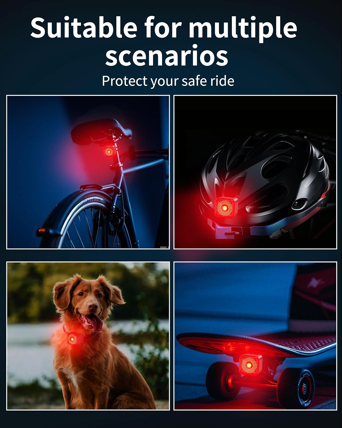 DARKBEAM Bike Tail Light with LED Display Screen, USB-C Rechargeable