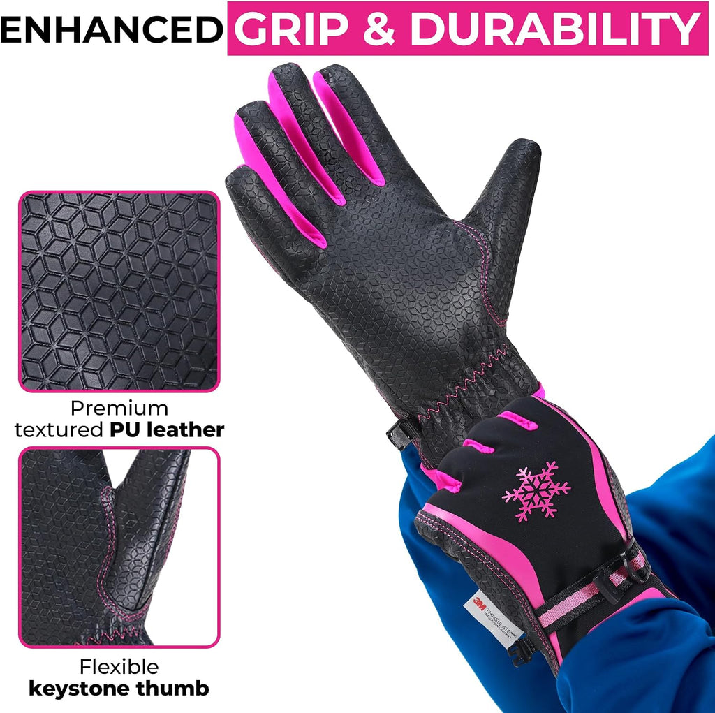 HANDLANDY Winter Work Gloves for Men Women, 3M Thinsulate Insulated Thermal Waterproof Skiing Hiking Cold Weather Gloves