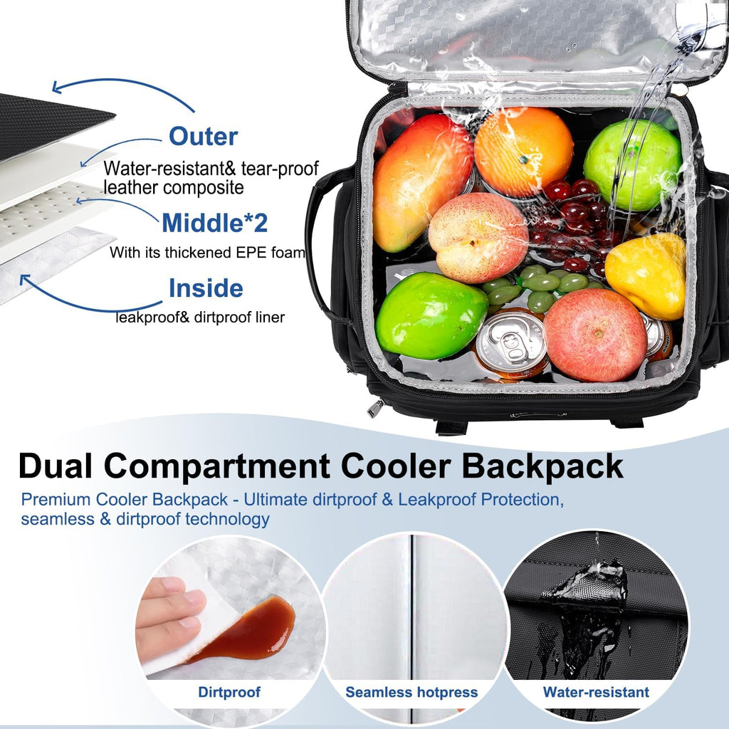 Weitars Insulated Cooler Backpack,Waterproof Soft Cooler Bag 31L/52 Can