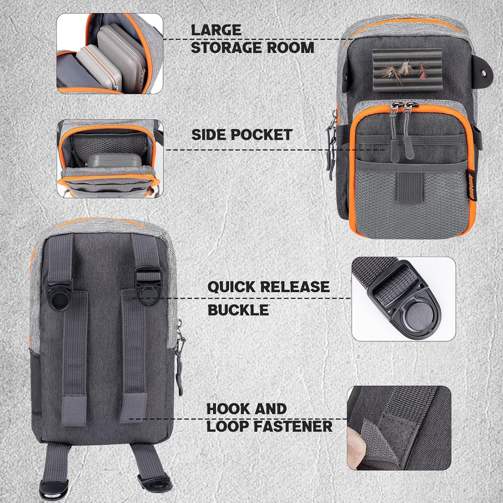 QulayQualy Fly Fishing Bag Chest Pack with WorkStation