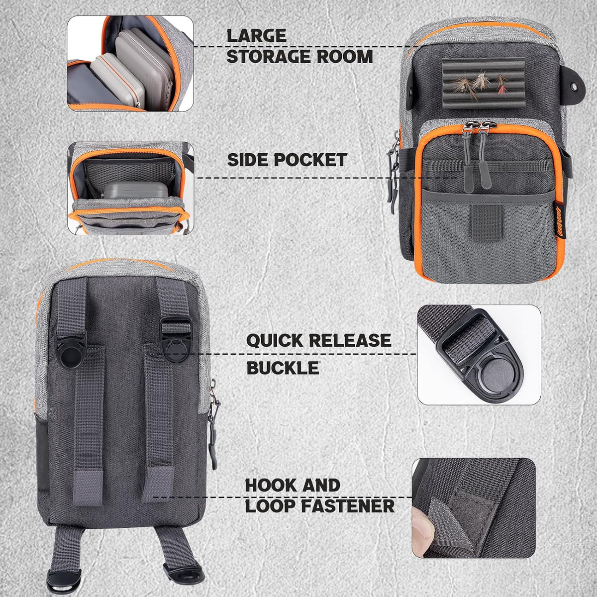 QulayQualy Fly Fishing Bag Chest Pack with WorkStation