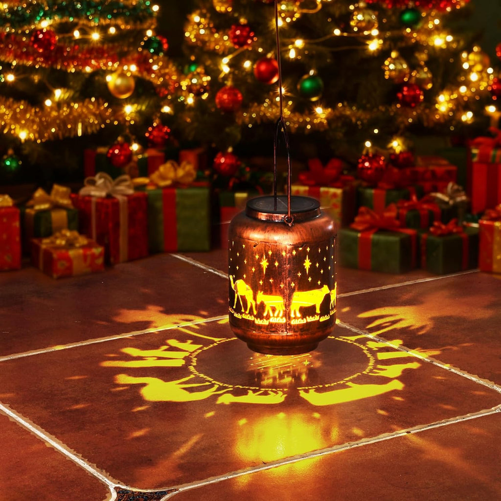 Homemory Gifts for Women, Solar Christmas Nativity Lanterns Outdoor Lights