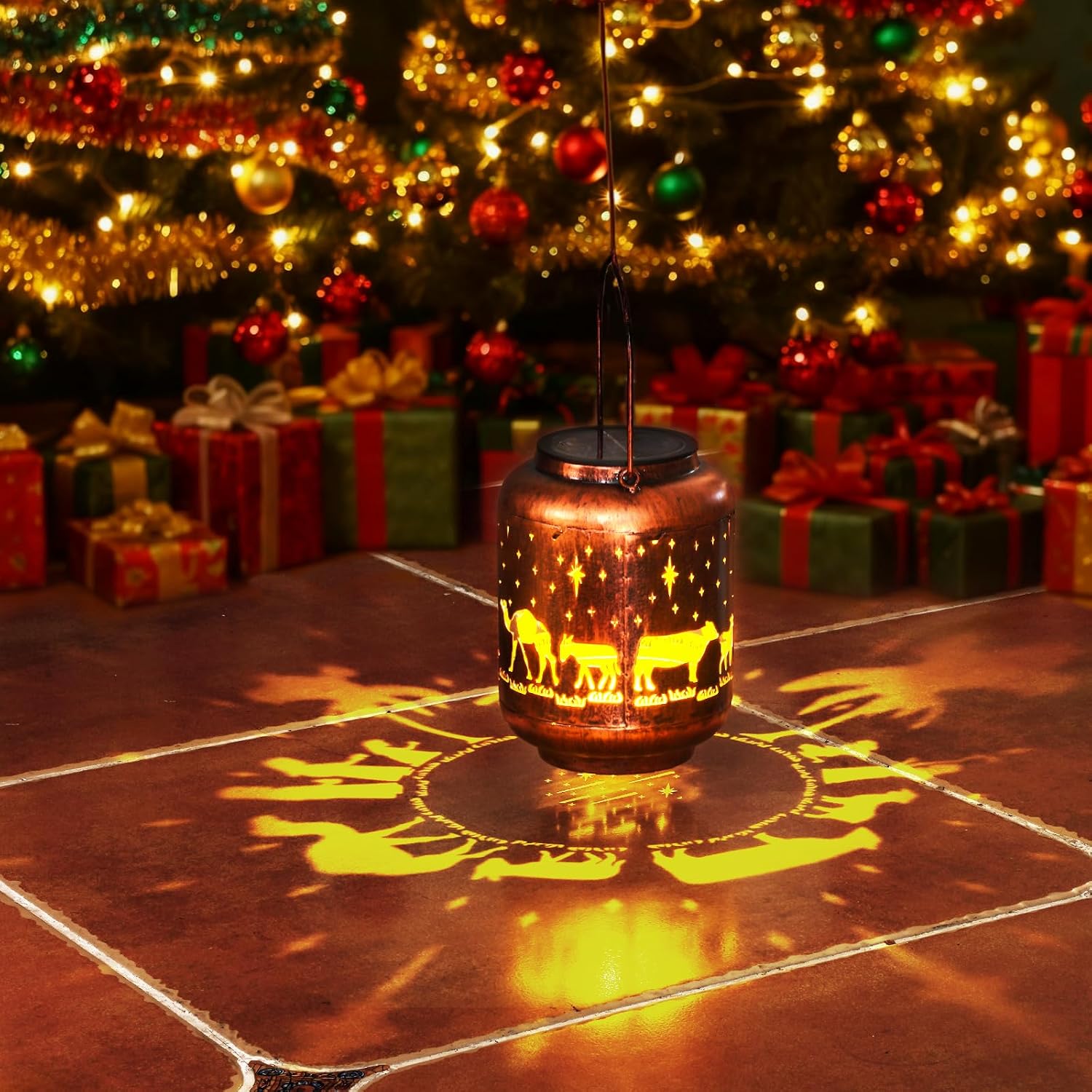 Homemory Gifts for Women, Solar Christmas Nativity Lanterns Outdoor Lights