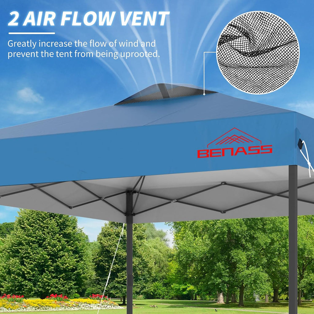 8x8 Pop Up Canopy Tent, Light Blue