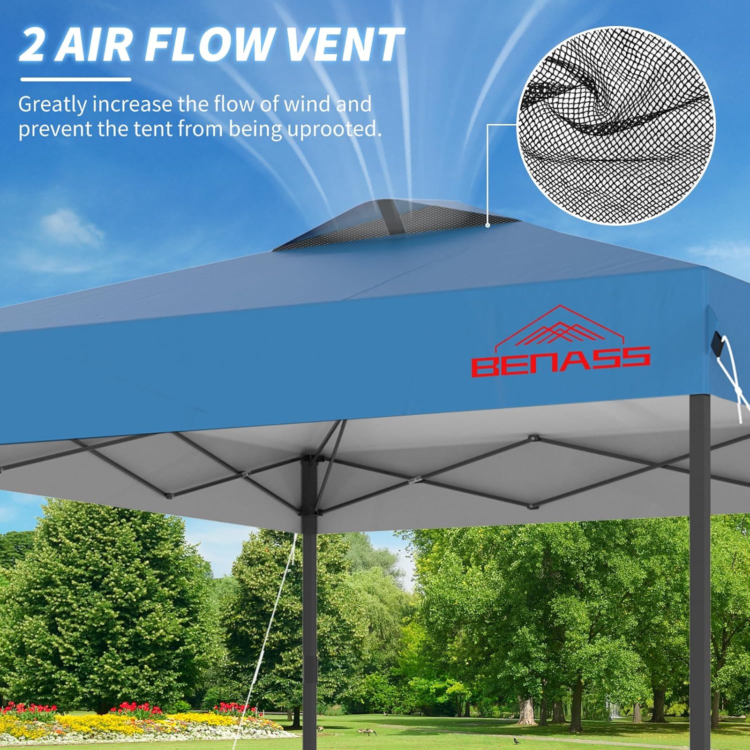 8x8 Pop Up Canopy Tent, Light Blue