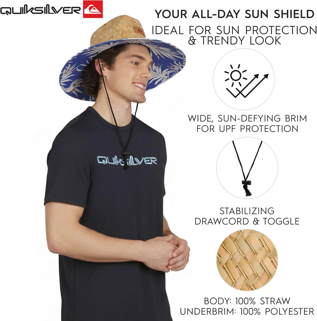 Quiksilver Men's Wide Brim Outdoor Lifeguard Straw Sun Hat