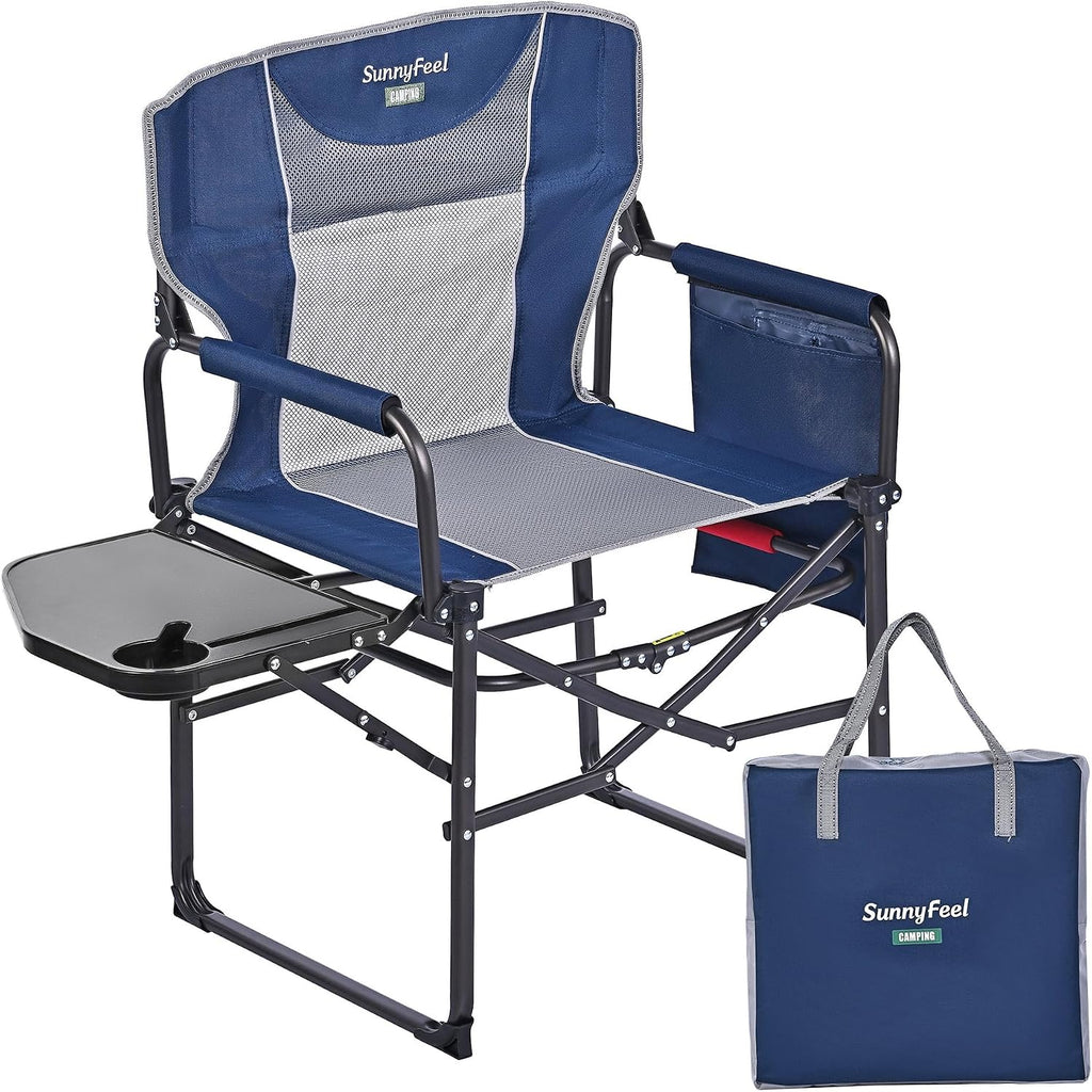 SUNNYFEEL Oversized DirectorsCamping Chair for Adults with Side Table