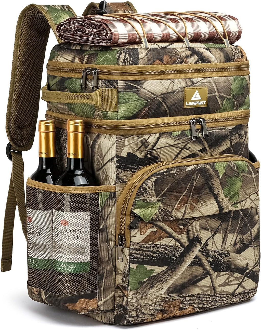 Laripwit 54/40 Cans Backpack Cooler Insulated Leak-Proof Large Cooler Backpack Double Deck Lunch Backpack for Men Women - Perfect Soft Cooler Bag for Tactical, Camping, Picnic, Beach, Hiking