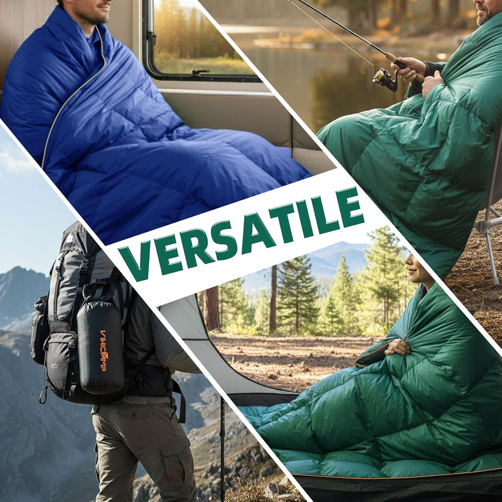 Down Camping Blanket, Lightweight Packable Outdoor Blanket, Warm