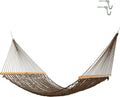 Original Pawleys Island Deluxe Antique Brown DuraCord Rope Hammock – 13 ft. x 65 in, 2-Person, 450 lb Capacity, Oak Spreader Bar, Zinc-Plated Hardware, Handcrafted in the USA