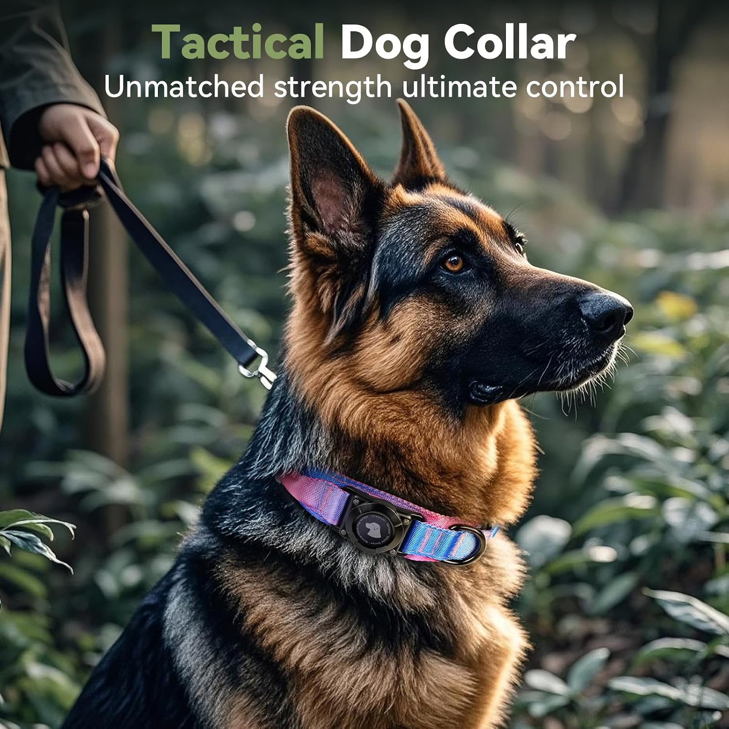 2026 Upgrade Waterproof Tactical AirTag Dog Collar, Built in AirTag Holder