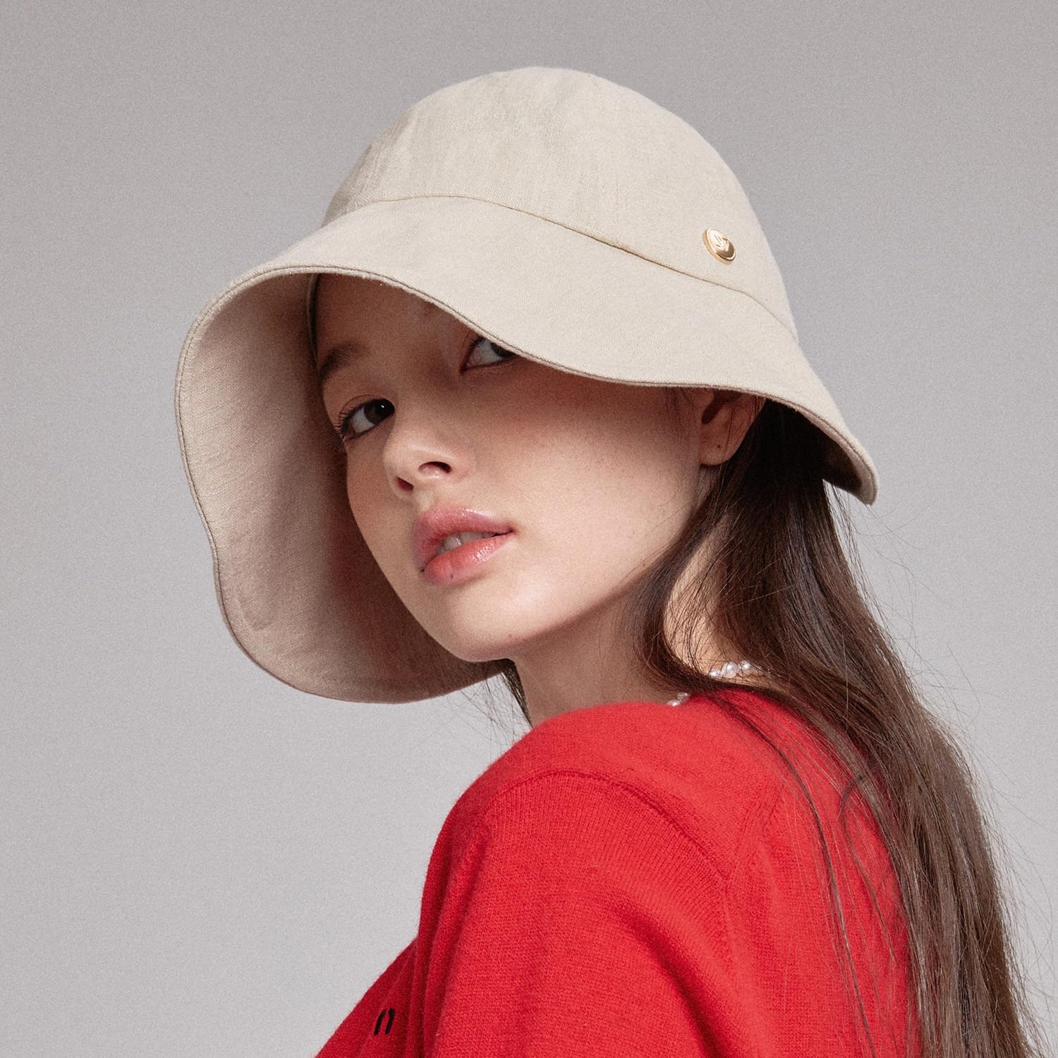 WHITE SANDS MOJA Linen Blend Victorian Bonnet Hat Sun Cap, Foldable Summer Visor | NEW Katy