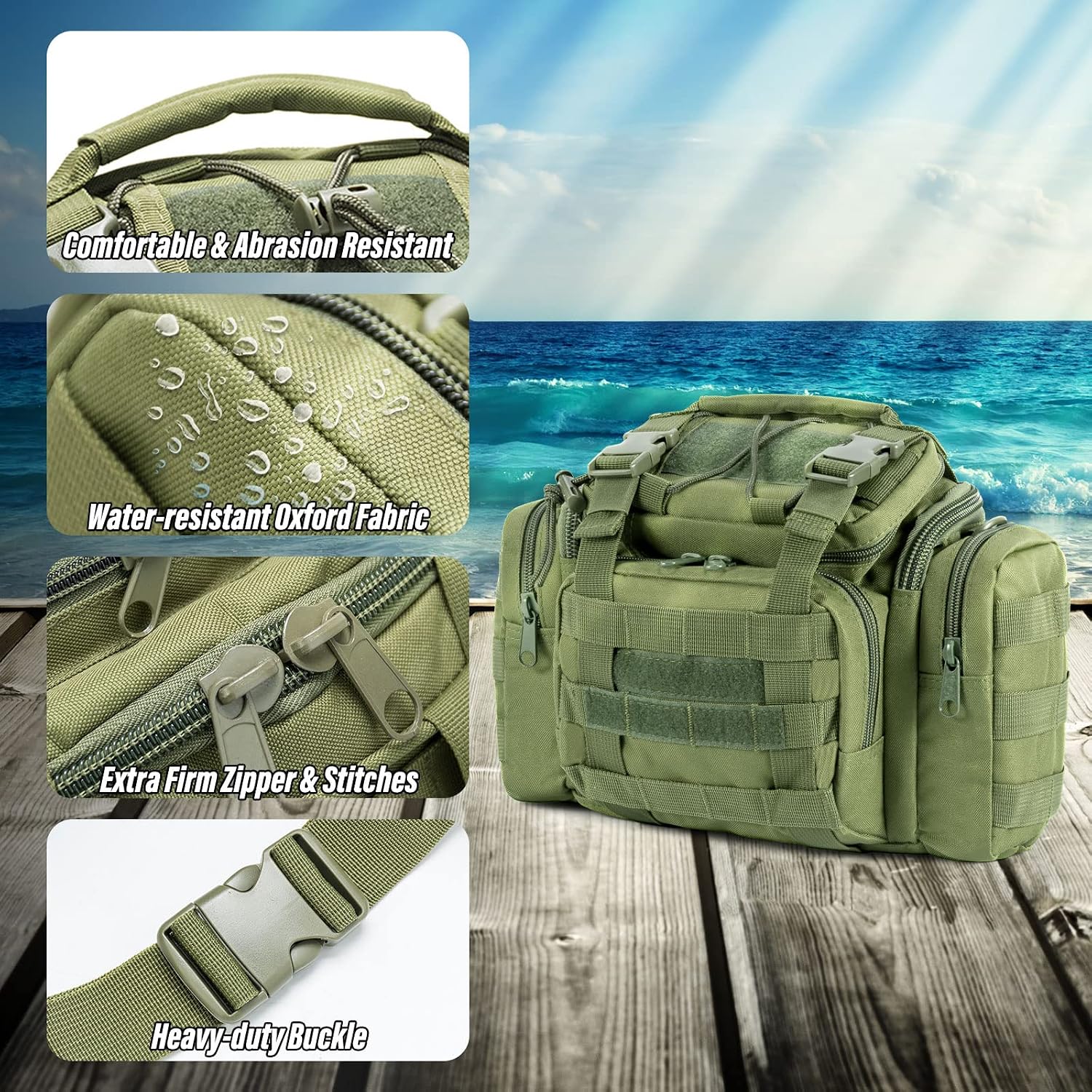 Dr.Fish Tackle Bag with 60 Fishing Lures Spinners Soft & Hard Baits