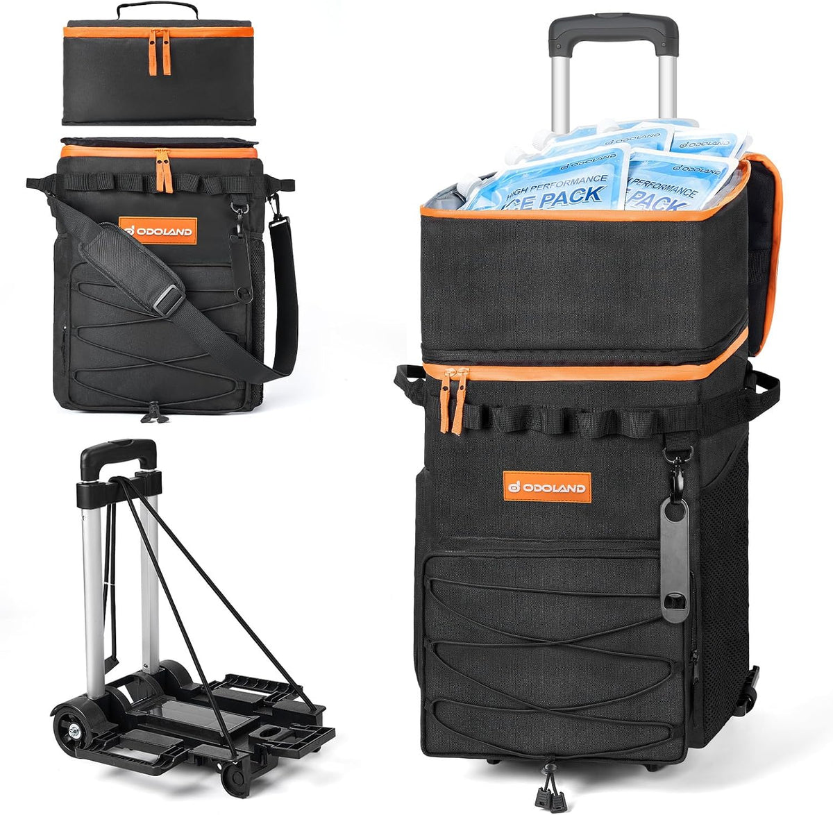 Odoland 72 Can Rolling Cooler, Leakproof Insulated Cooler Bag with Handle