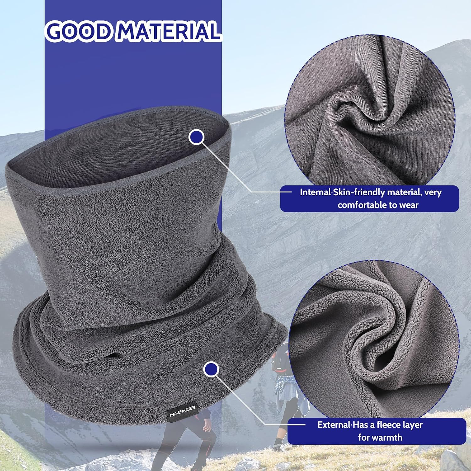 GXCROR Winter Neck Warmer Fleece Neck Gaiter for Skiing Motorcycle Bike Jogging Running Outdoor Sports for Men & Women