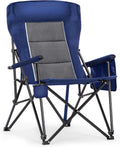 ALPHA CAMP Heavy Duty Camping Chairs with Cup Holder Oversized Folding Chair 500LBS Capacity Outdoor Chair with Headrest,Lawn with Side Pocket for Lawn, Sports and Fishing