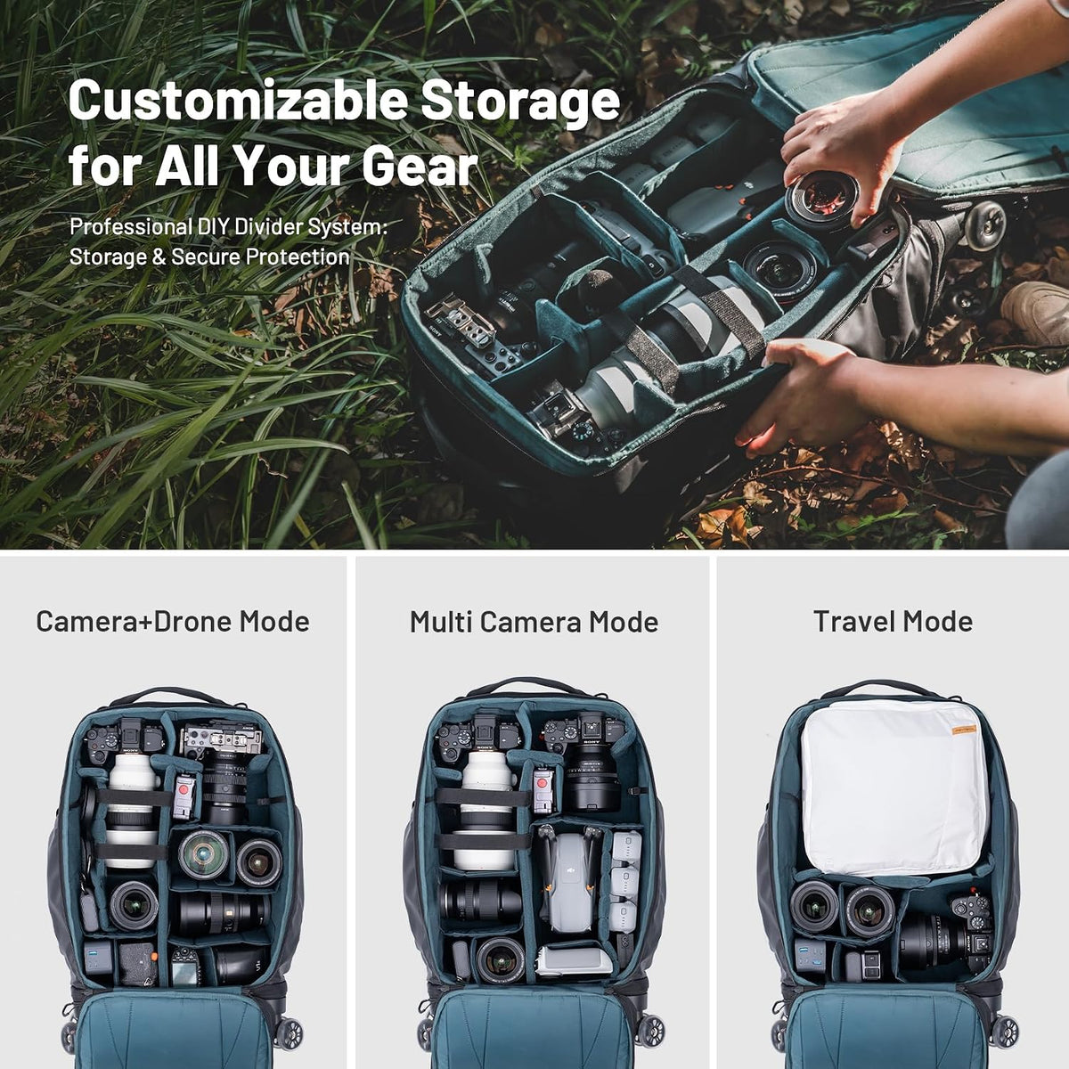 PGYTECH 2-in-1 Roller Camera Backpack Camera Bag for Travel Photographers
