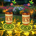 2 Pack Hummingbird Solar Lanterns Outdoor Waterproof Solar Garden Decor, Birthday Gifts for Women Mom Grandma, Metal Hanging Lights with Shepherd Hook for Yard Patio Pathway Backyard Porch