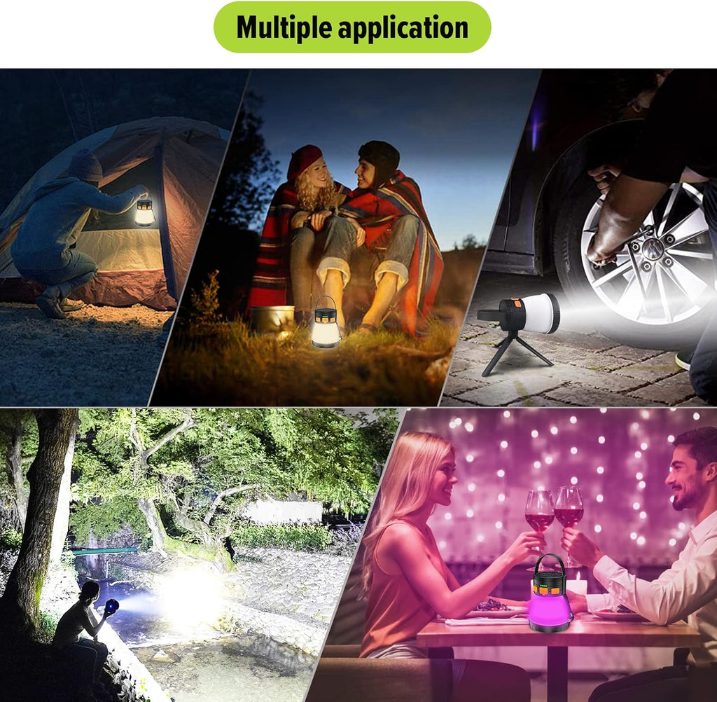 LED Camping Lantern, 1500 Lumens Camping Lantern Rechargeable with Solar Panel Charging, Waterproof, 8 Light Modes, 7500mAh Power Bank, Camping Flashlight for Hurricane Emergency, Hiking, Outdoor