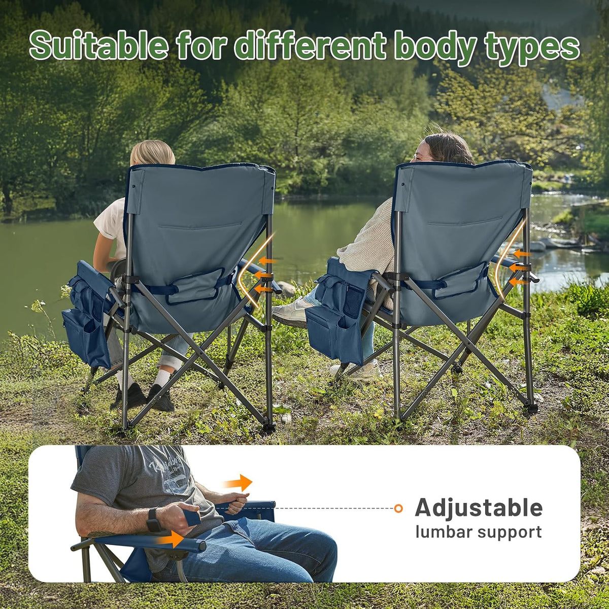 TIMBER RIDGE Oversized Camping Chair 500lbs Lumbar Support High Back