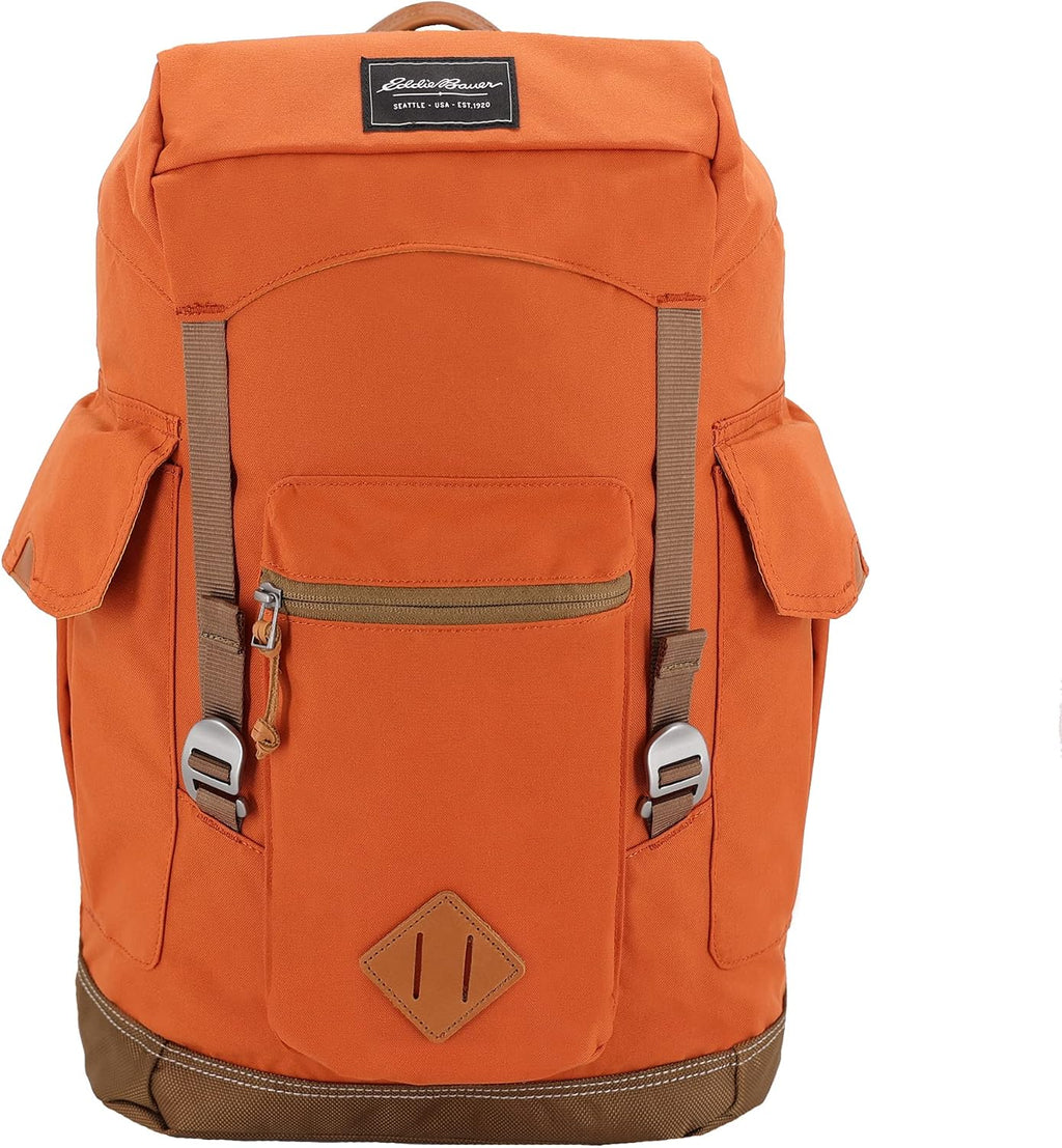 Eddie Bauer Bygone Backpack Retro Design Laptop Sleeve Travel Work Hiking Durable Nylon 25L Terracotta