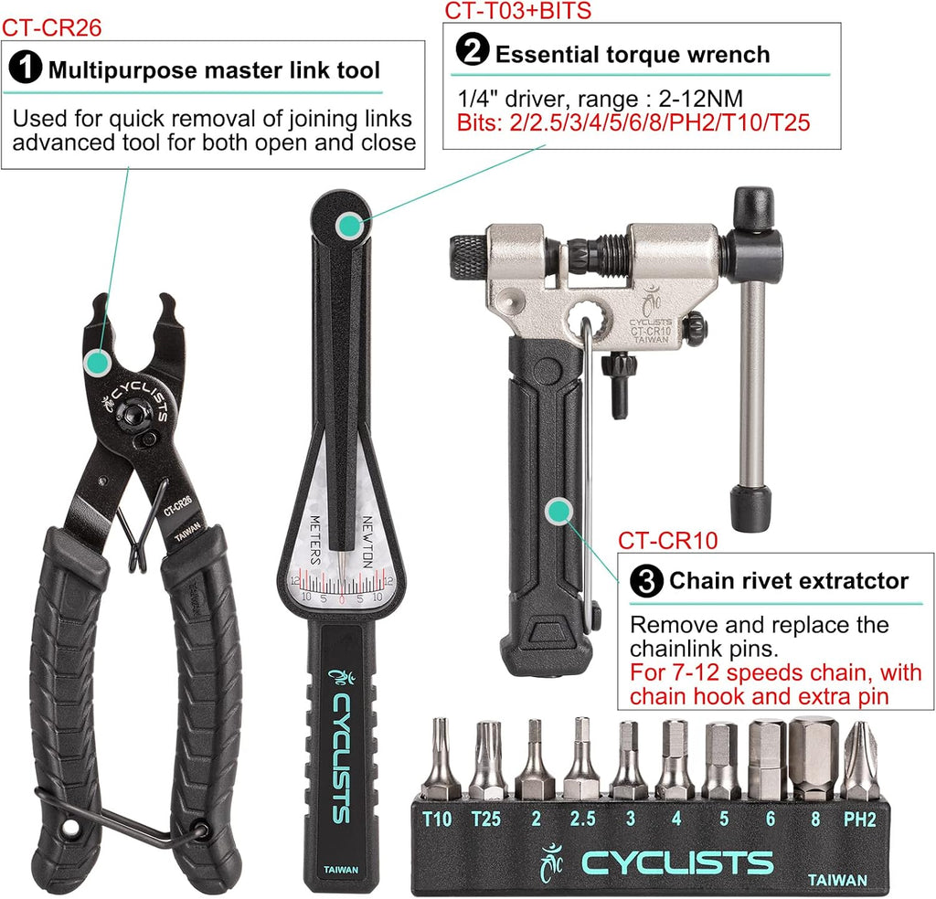 27 Piece Bike Tool Kit - Bike Tools Maintenance Repair Kit