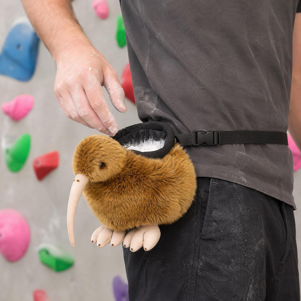 Climbing Chalk Bag, Drawstring Pouch w/Adjustable Belt for Bouldering