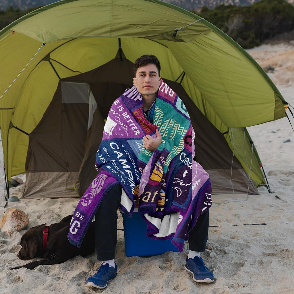 Camping Blanket, Camping Gifts Essentials Throw 60x50in