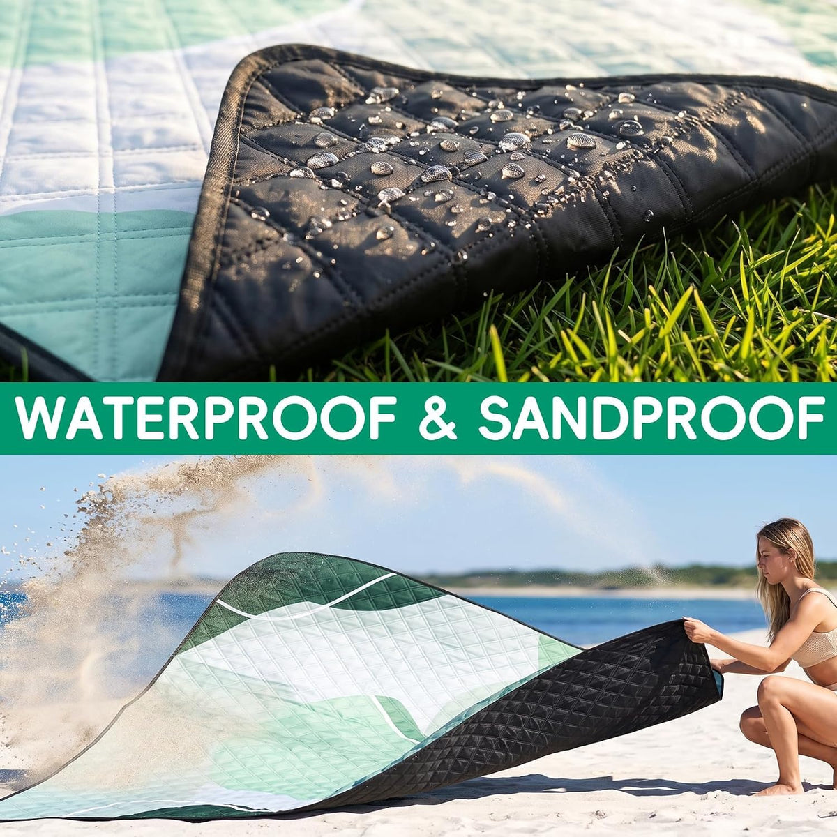 RYCHIC Waterproof Beach Blanket Picnic Outdoor Camping Mat Rug Women Christmas Xmas Birthday Gift Ideas Mother Day Mom Mama Mother Day Daughter Son Law Unique Who Have Everything Good Busy Useful
