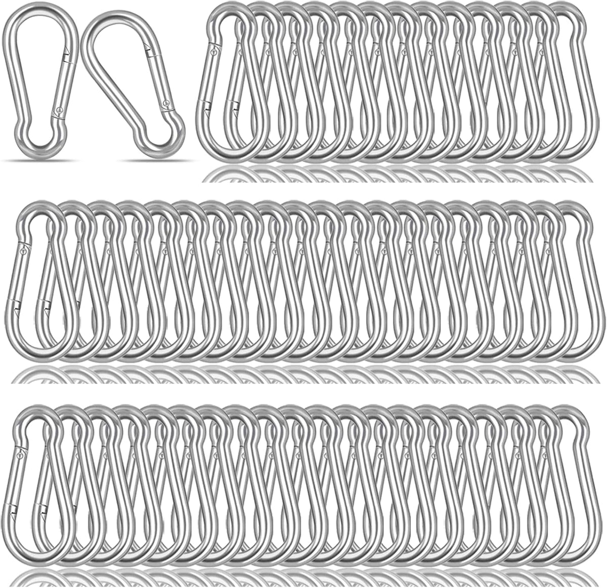 Spring Snap Hook Carabiners, Carabiner Clip, Heavy Duty Galvanized Steel Spring Clip, Quick Link Key Chain for Swing Hammock Gym Outdoor, Holding Capacity