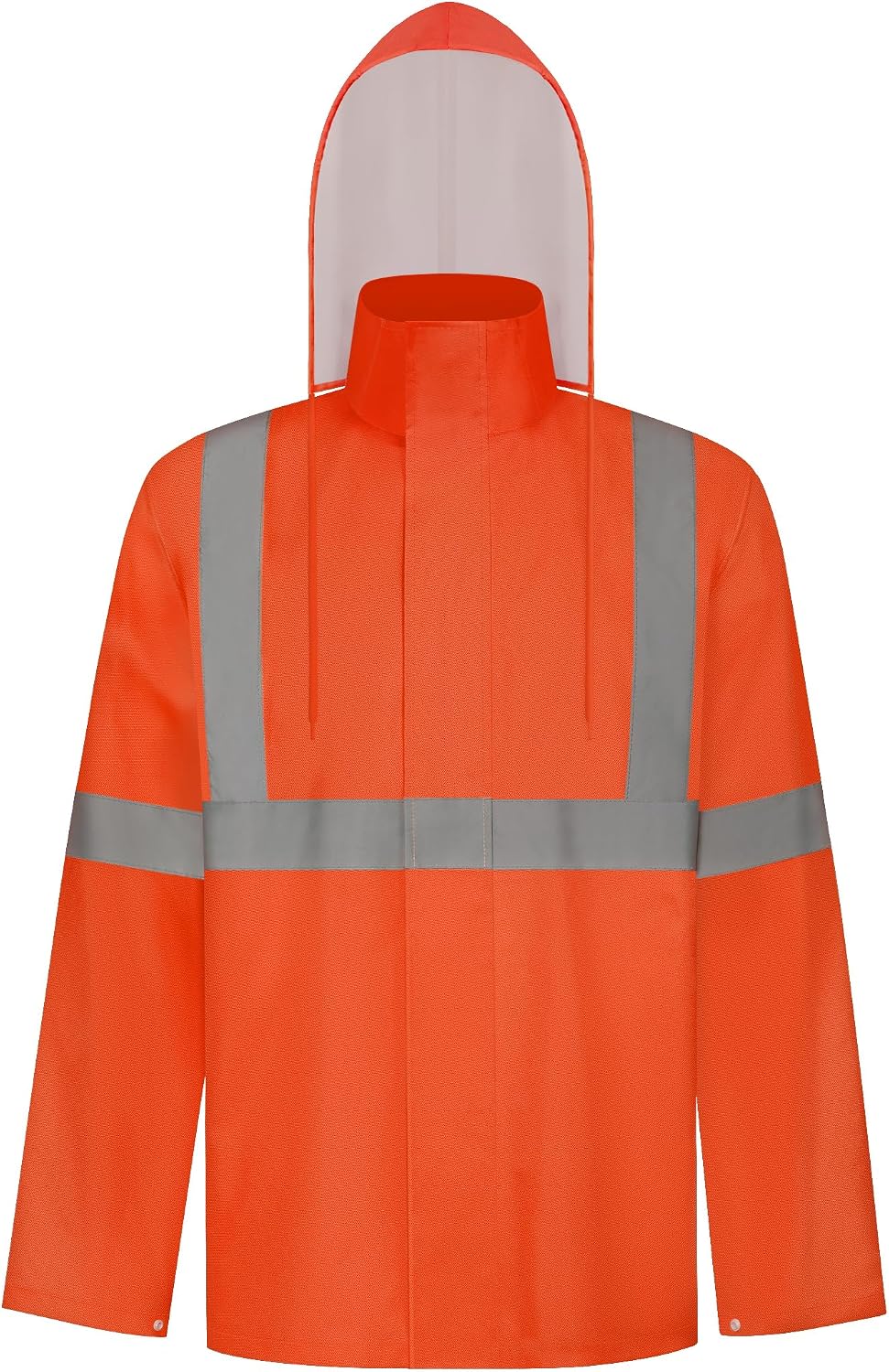 TCCFCCT Rain Suits for Men Waterproof Class 3 Reflective Rain Pants, Lightweight Rain Pants for Men with Hood, High Visibility Rain Gear for Safety Work & Outdoors, Durable, 2XL-3XL Orange P