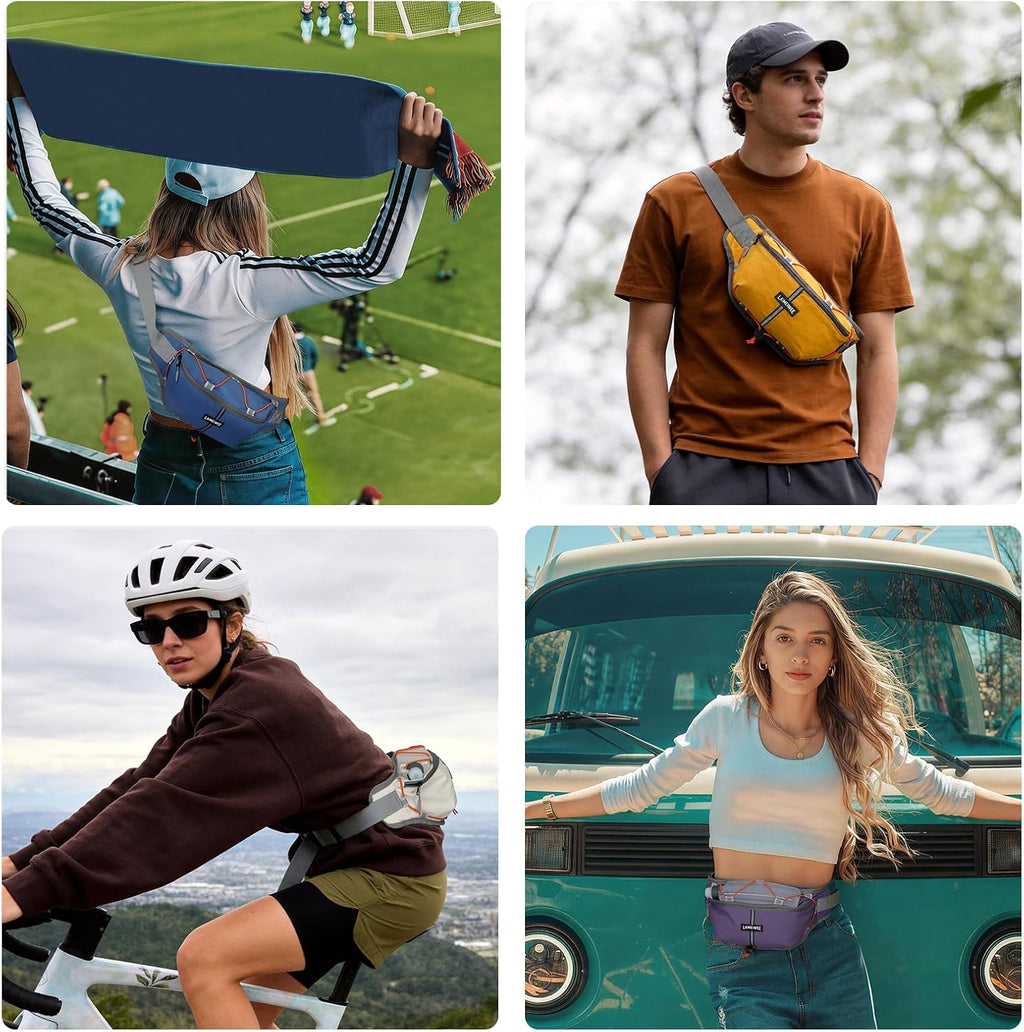2L Fanny Pack for Women Men, Anti‑theft Waist Bag with RFID Blocking