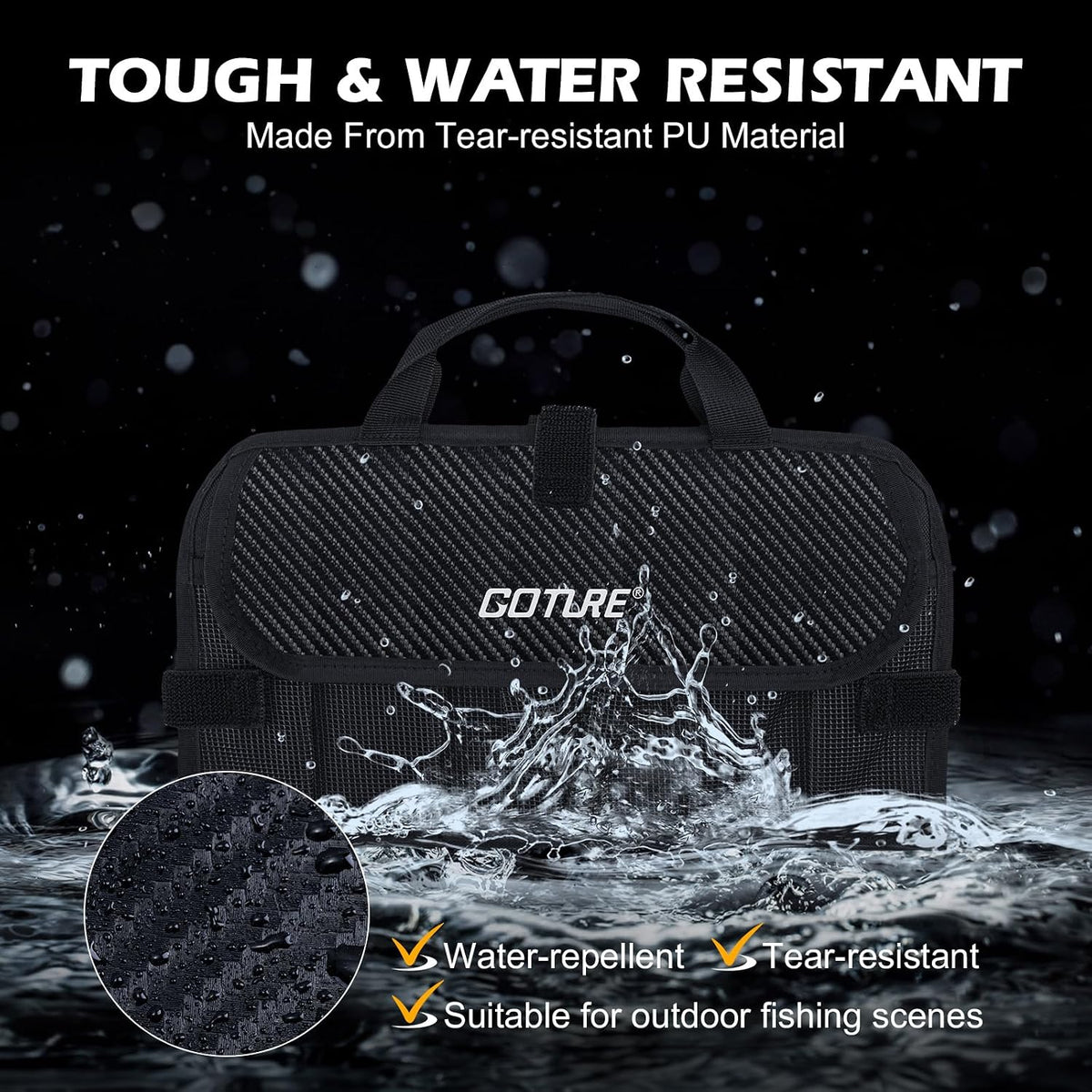 Goture Fishing Jig Bag,20 Mesh Pockets Lure Storage Bag,12.99"x7.09"