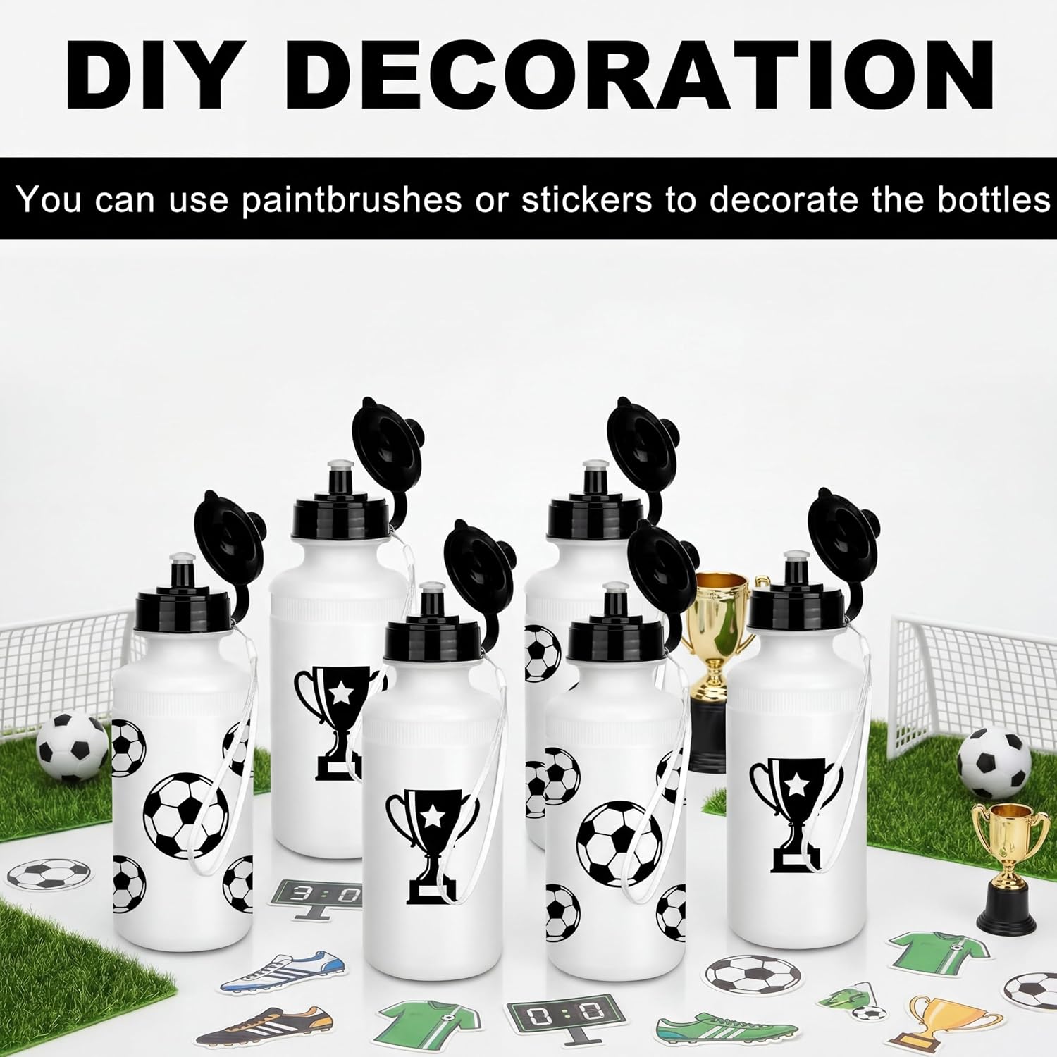 Ziliny 72 Plastic Sports Water Bottles Bulk for Kids 20 Oz