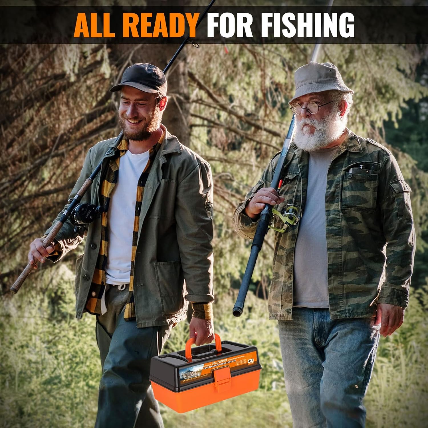PLUSINNO Large 3 Layers Fishing Tackle Box Lures Kit with Tackle Included