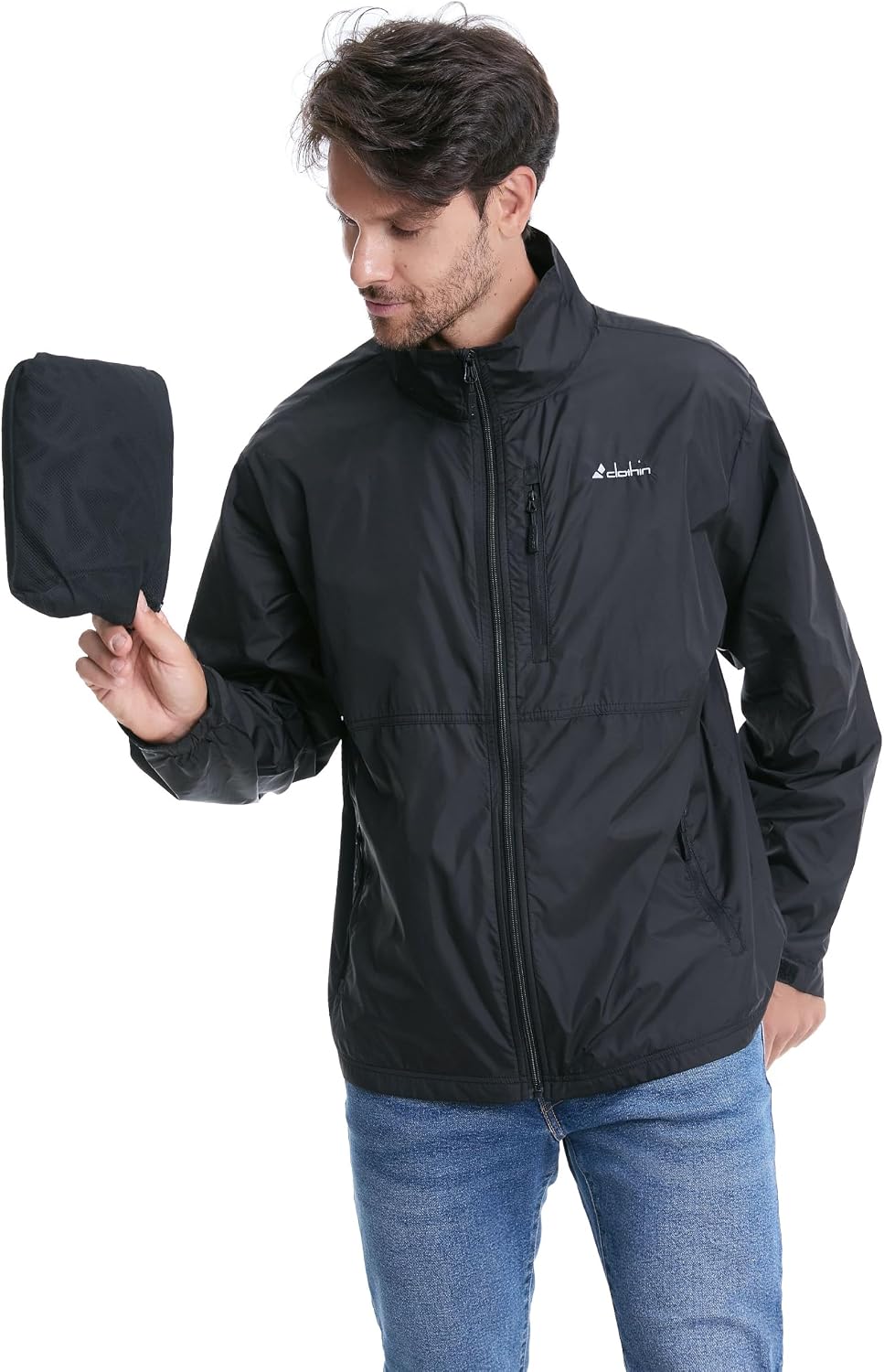 clothin Men's Lightweight Water-Resistant Packable Windbreaker