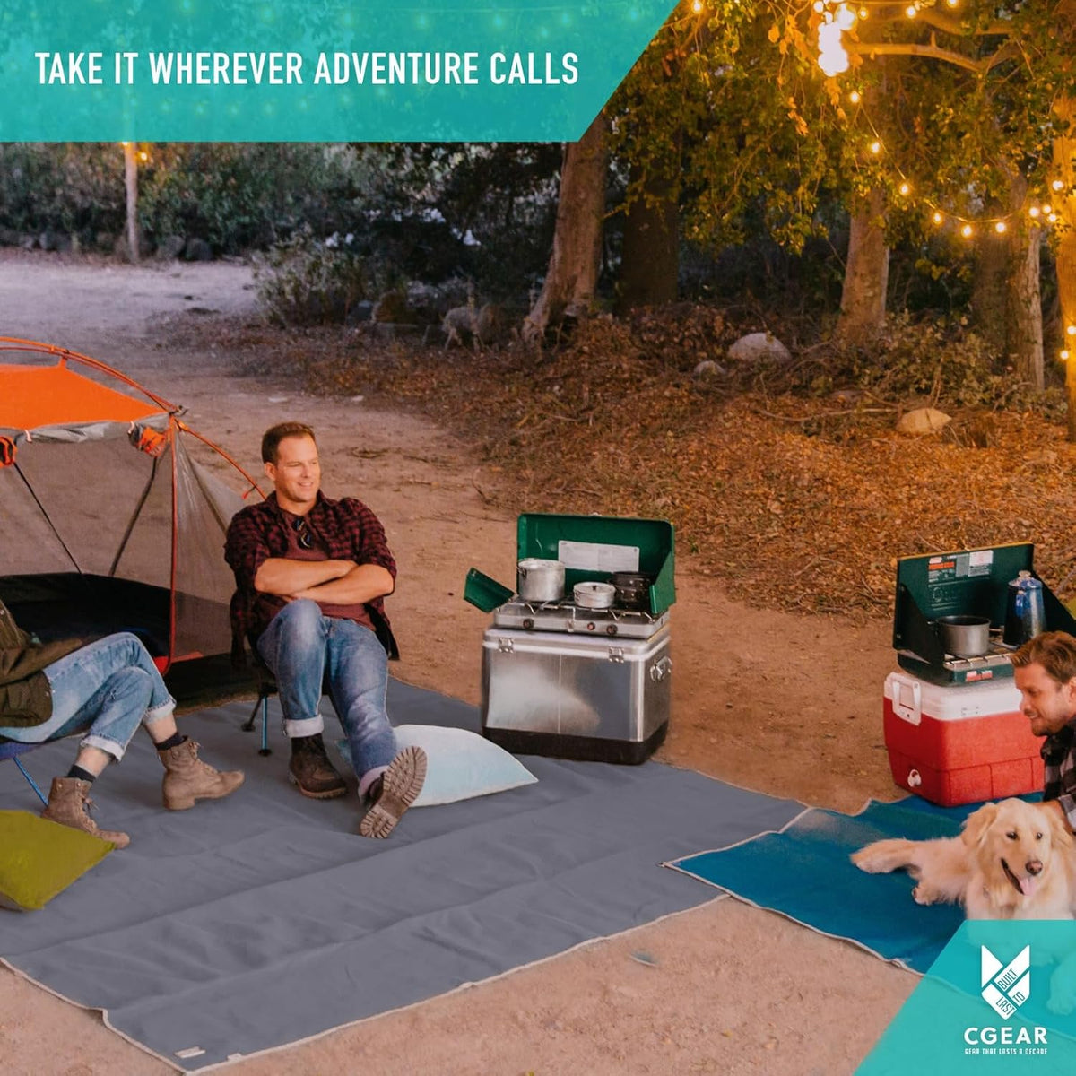 CGEAR Original Sand-Free Outdoor Camping Mat – Beach, Picnic & Camping Ground Mat with Carry Pouch