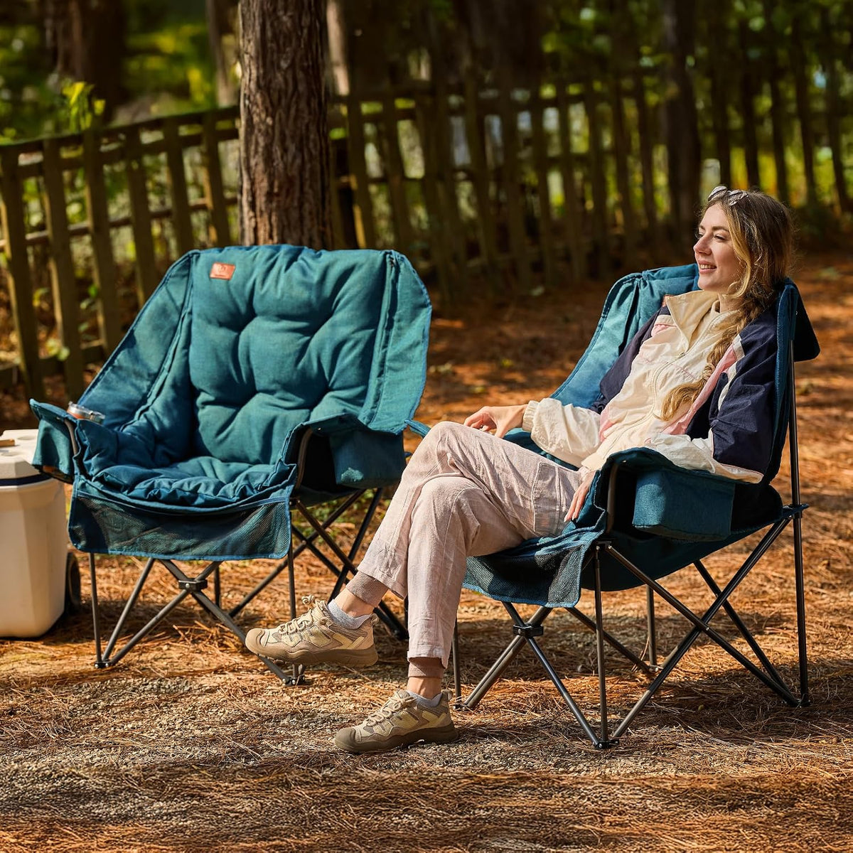 EVER ADVANCED XL Camping Chair with Detachable Cushion Support Green