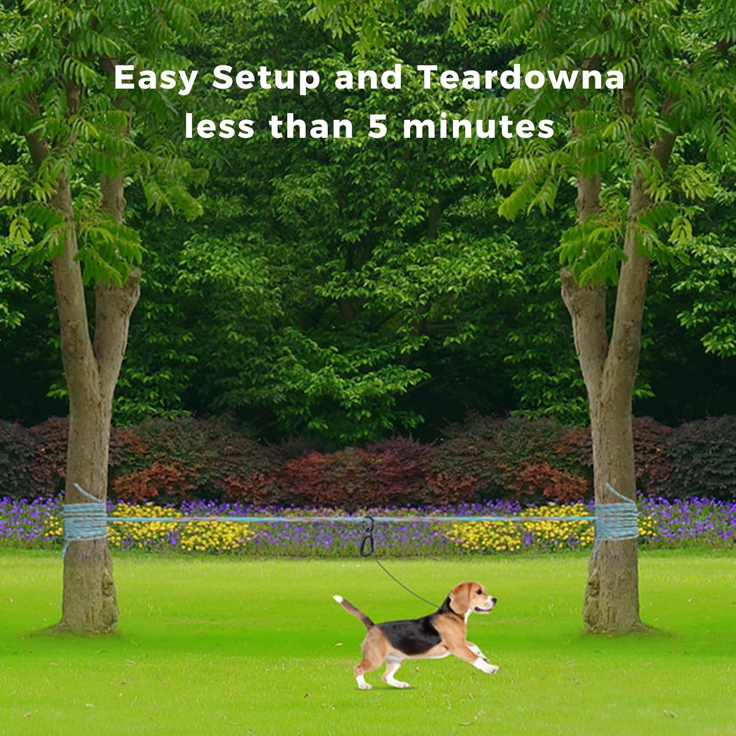 100ft Dog Tree Tie Out Cables for Outside, Camping Leash for Yard
