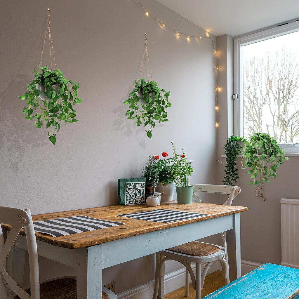 TNNTOPELE 2 Pack Hanging Plant Fake Plants with Pots for Indoor Outdoor